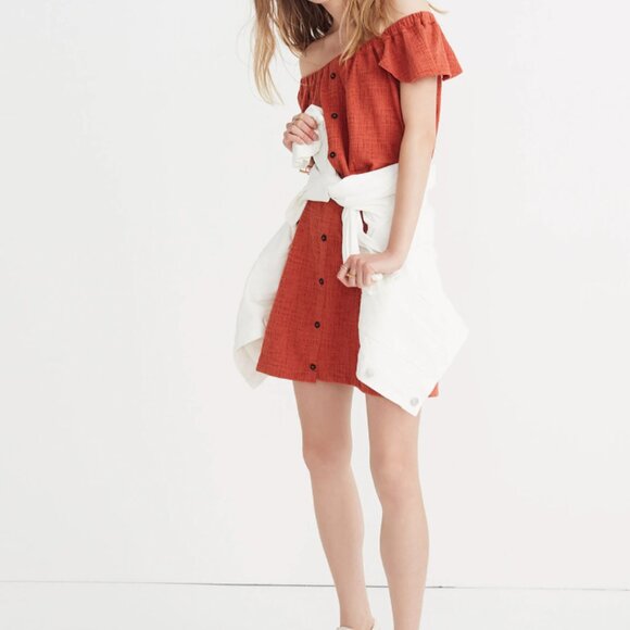 Madewell Texture & Thread Off-the-Shoulder Dress - Picture 2 of 6